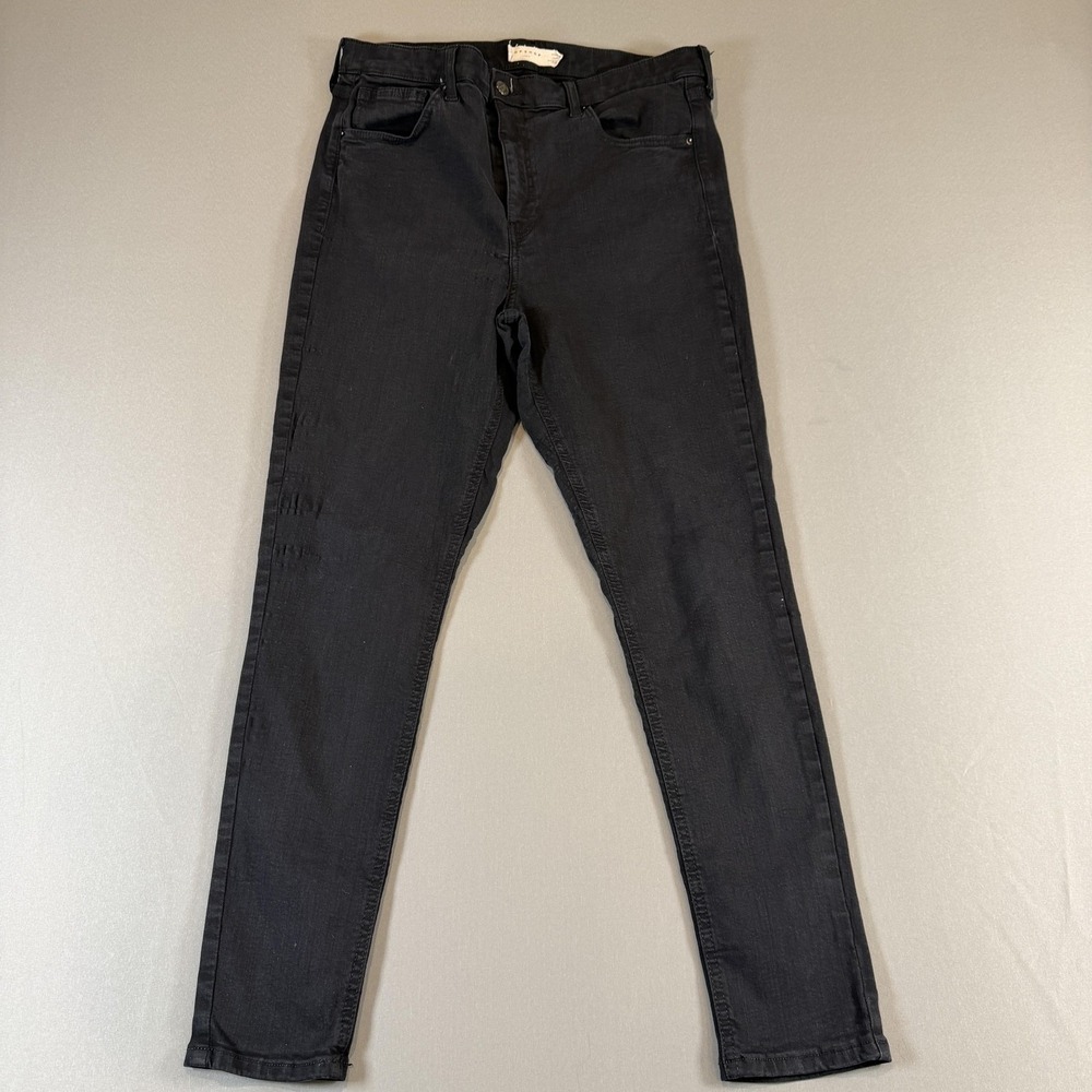 Topshop Jamie Jeans Womens 34x32 Charcoal Gray High Waist Skinny Denim